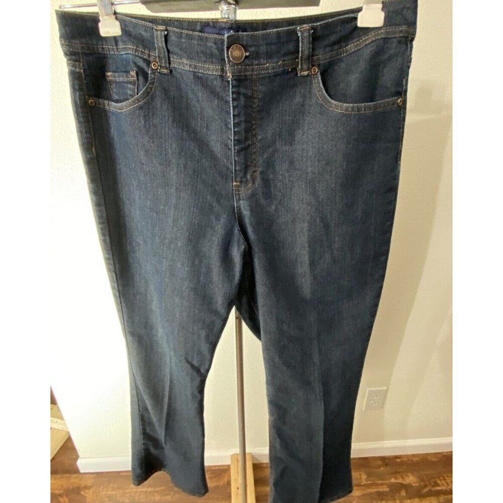 Basic Editions Women Size 18 Average Jeans 38X31” Bootcut Stretch Dark Wash